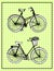 Hand-drawn illustrations. Vintage bicycles. Vintage polka dot card.