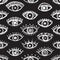 Hand drawn indian ethnic tribal eyes fashion trendy seamless pat