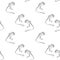 Hand drawn ink monochrome five-toed pygmy jerboa sketch seamless pattern