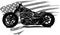 Hand drawn and inked vintage American chopper motorcycle