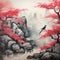 Hand Drawn Japanese Contemporary Ink Wash Painting