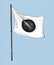 Hand drawn japanese flag with pole