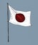 Hand drawn japanese flag with pole