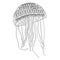 Hand-drawn jellyfish with zentangle