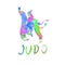 Hand Drawn Judo Throw Isolated Vector