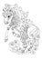Hand drawn jumping horse, coloring page