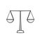 Hand drawn Justice scales line icon. Judgement scale sign. Legal law symbol. doodle