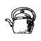 Hand Drawn kettle doodle. Sketch style icon. Decoration element. Isolated on white background. Flat design. Vector illustration