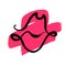 Hand drawn kiss sign calligraphy for decoration design. Wedding vector element. Stock Lips symbol. Elegant pink mouth