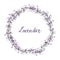 Hand drawn lavender wreath,