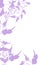 Hand drawn left side border of vines and leaves in soft lavenders berries plus