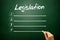 Hand drawn Legislation blank list concept on blackboard