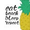 Hand drawn lettering with colofrul pineapple.