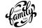 Hand drawn lettering Happy Family Day. Vector Ink illustration. Black typography on white background. Family design