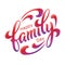 Hand drawn lettering Happy Family Day. Vector Ink illustration. Colorful typography on white background with shadow and