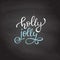 Hand drawn lettering Holly Jolly. calligraphy on