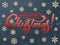 Hand drawn lettering - Merry Christmas. Elegant handwritten calligraphy for Christmas holidays. Volumetric letters with