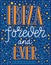 Hand drawn lettering poster. Ibiza forever and ever phrase inscription with swirl, bubbles. Marine style pattern for t-shirt print