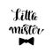 Hand drawn lettering quote Little Mister.