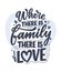 Hand drawn lettering quote in modern calligraphy style about family. Slogan for print and poster design. Vector