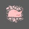 Hand drawn lettering. Sleeping piggy and the inscription `good night` illustration for pajamas. Print to print on clothes. Vector