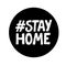 Hand drawn lettering with Stay home hashtag