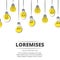 Hand drawn light bulbs background design