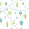 Hand drawn light seamless pattern with trees