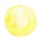 Hand drawn light yellow watercolor blurred circle isolated on white background.