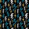 Hand drawn Lightning bolt seamless pattern. Fashion design texture for textile. Vector illustration.