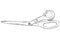 Hand drawn line scribble sketched closed scissors isolated