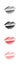 Hand Drawn Lips Icon Isolated