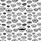 Hand drawn lips seamless pattern. Lips mouths of different people funny vector template.