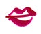 Hand drawn lips symbol. painted mouth icon.