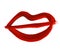 Hand drawn lips symbol. painted mouth icon.