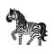 Hand-drawn little cute Zebra icon.