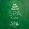 Hand drawn logo of spa center made from stacked white stones