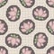 Hand drawn lotus flower seamless pattern. Japanese style polka dot ditsy background. Soft pink neutral tones. All over print for