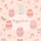 Hand Drawn lovely spring pattern background - Happy Easter made in vector.