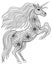 Hand drawn magic Unicorn for adult anti stress Coloring Page wit