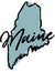 Hand Drawn Maine State Design