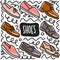 hand drawn male shoes doodle set