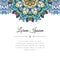 Hand drawn mandala floral border. Abstract doodle background. Card or wedding invitation