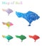 Hand-drawn map of Bali. Colorful island shape.
