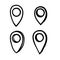 Hand drawn Map pins sign location icon doodle isolated