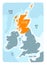 Hand drawn map of Scotland and the British Isles