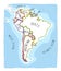 Hand drawn map of South America.