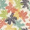 Hand drawn maple leaves vintage seamless pattern