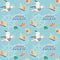 Hand drawn maritime stickers seamless pattern