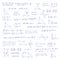 Hand drawn mathematical equation with handwritten algebra formulas